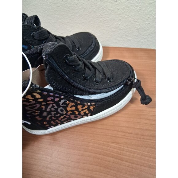 NWT Billy High Top Sneakers Iridescent Animal Print Running Shoes Black Size 8 - Picture 3 of 6